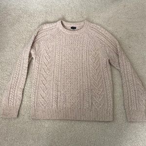 J Crew Medium Cable Knit Sweater Donnegal Wool